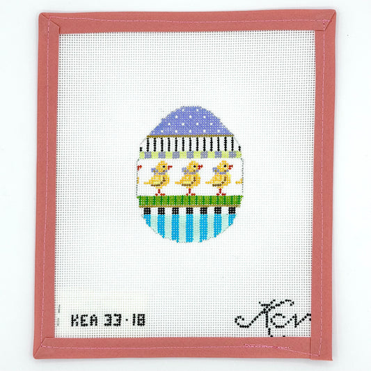 Kelly Clark Needlepoint - Lil' Chicks Patterned Egg