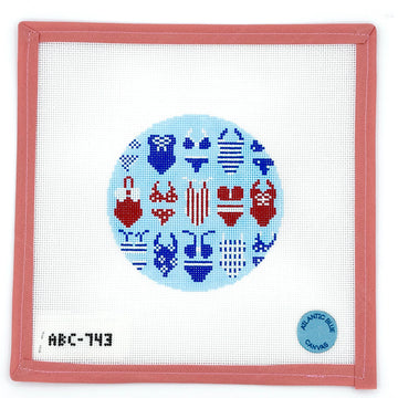 Atlantic Blue Canvas -Bikini Round Nautical