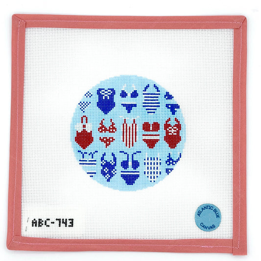 Atlantic Blue Canvas -Bikini Round Nautical