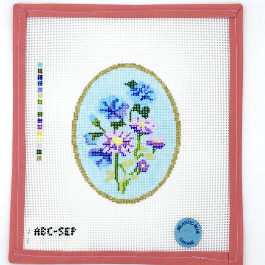 Atlantic Blue Canvas - Birth Flowers: September