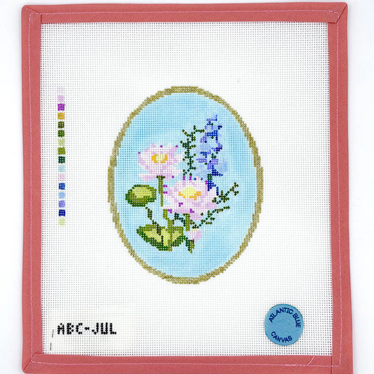 Atlantic Blue Canvas - Birth Flowers: July