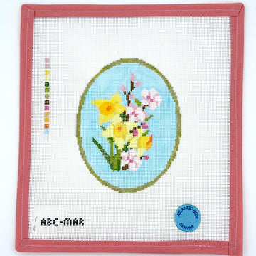 Atlantic Blue Canvas - Birth Flowers: March