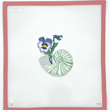Plum Stitchery - Shell Series, Pansies - IS11B