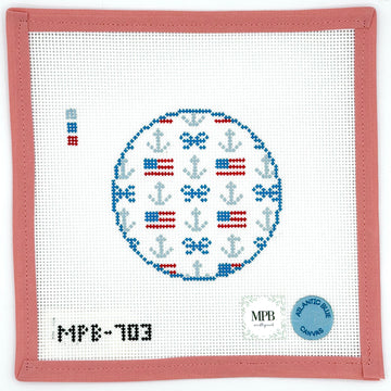 MPB Needlepoint - Nautical USA Round