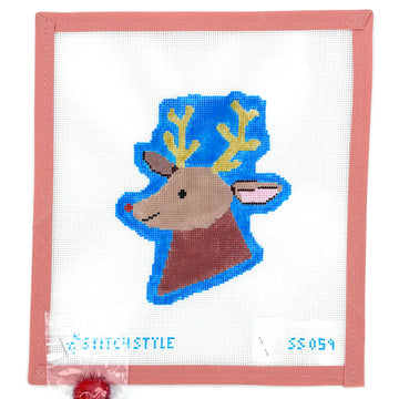 Stitch Style Needlepoint - Rudolph with Pompom