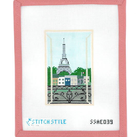 Stitch Style Needlepoint - Paris Travel Stamp