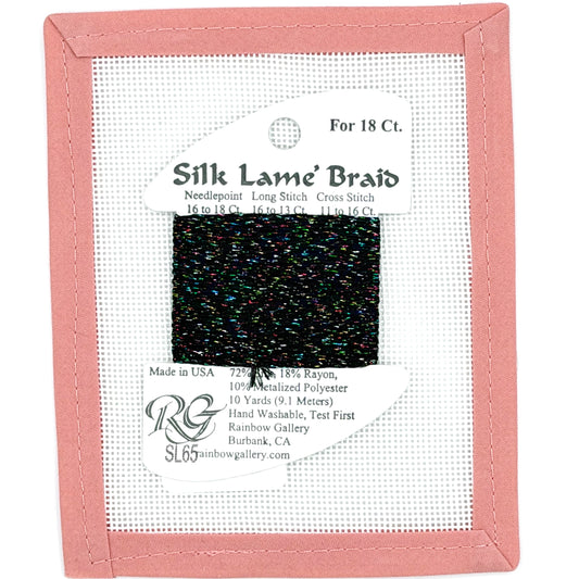 Silk Lame Braid SL65 Black Sparkle
