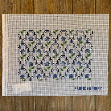 Francis Mary Needlepoint - Scallop Hydrangea Clutch