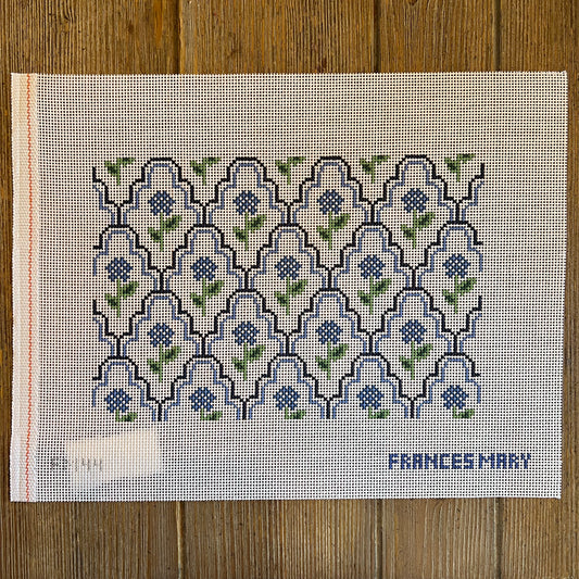 Francis Mary Needlepoint - Scallop Hydrangea Clutch