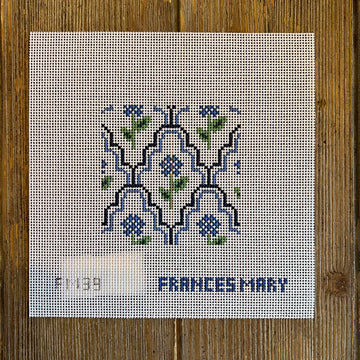 Francis Mary Needlepoint - Scallop Hydrangea Coaster