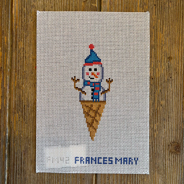Francis Mary Needlepoint - Snow Man Ice Cream (Blue)