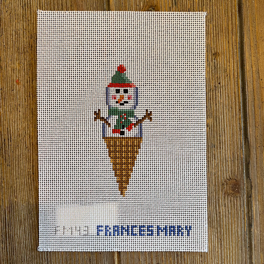 Francis Mary Needlepoint - Snow Man Ice Cream (Green)