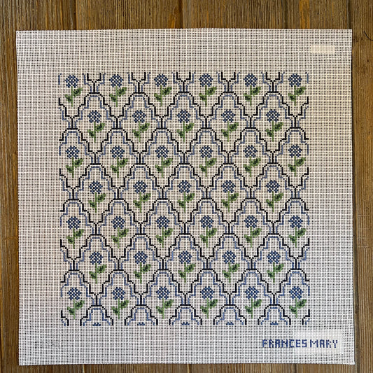 Francis Mary Needlepoint - Scallop Hydrangea Pillow