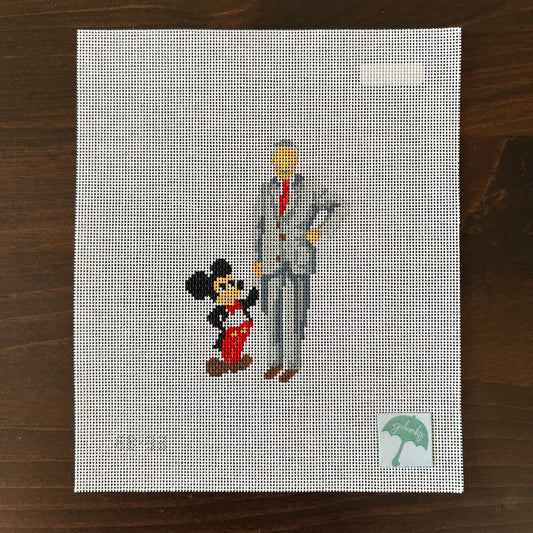 G Banks Needlepoint - Walt & Mickey