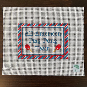 G Banks Needlepoint - Ping Pong Team