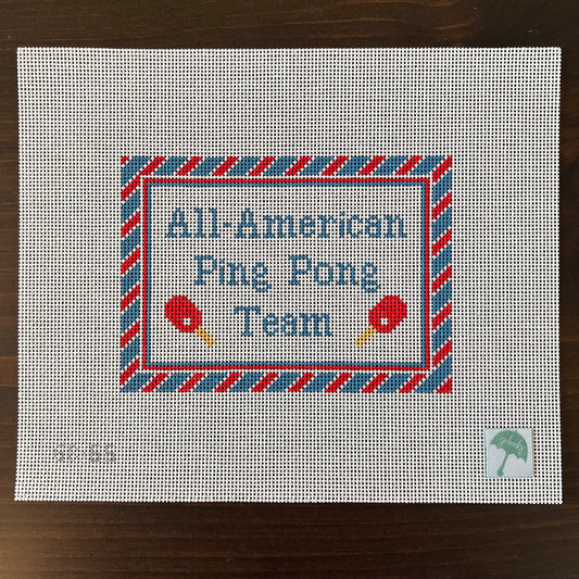 G Banks Needlepoint - Ping Pong Team