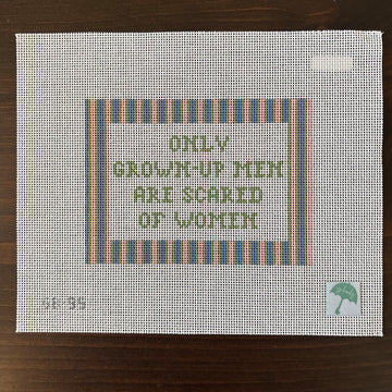 G Banks Needlepoint - Grown Up Men, Scared
