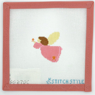 Stitch Style Needlepoint - Peach Angel with Star