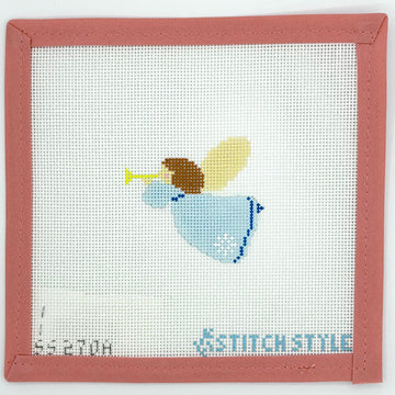 Stitch Style Needlepoint - Blue Angel with Snowflake