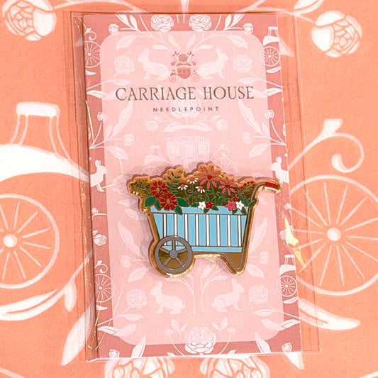 Spring Floral Wheelbarrow Needle Minder