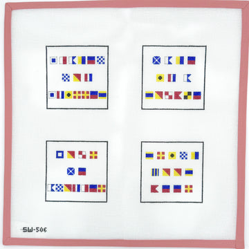 Corn and Cod Designs - Signal Flag Drink Coasters