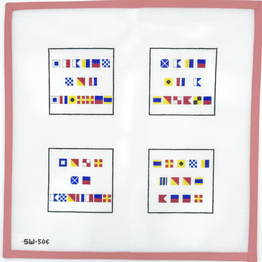 Corn and Cod Designs - Signal Flag Drink Coasters