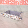 Small Vegan Leather Floral Snap Tray - Blue