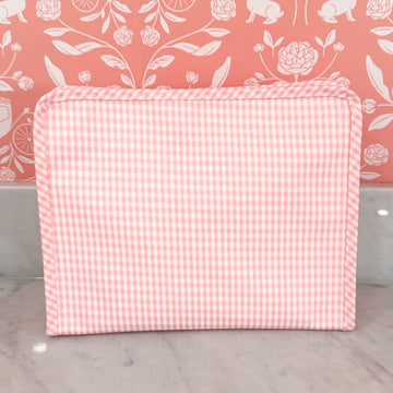 Roadie Pouch in Carriage House Peach Gingham