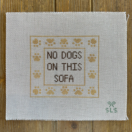 SLS Needlepoint - No Dogs - Sofa - Tan