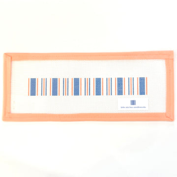 Little Stitches Needleworks - Cabana Stripe Fob Royal Blue & Tangerine