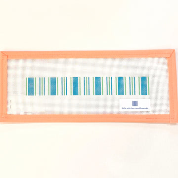 Little Stitches Needleworks - Cabana Stripe Fob Blue & Green