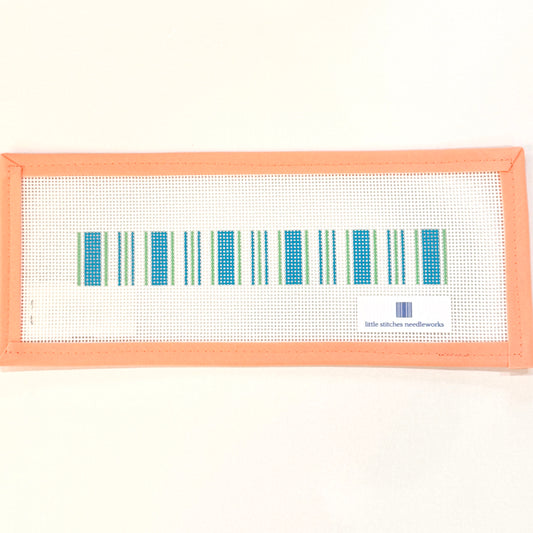 Little Stitches Needleworks - Cabana Stripe Fob Blue & Green