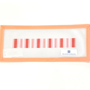 Little Stitches Needleworks - Cabana Stripe Fob Red & Pink