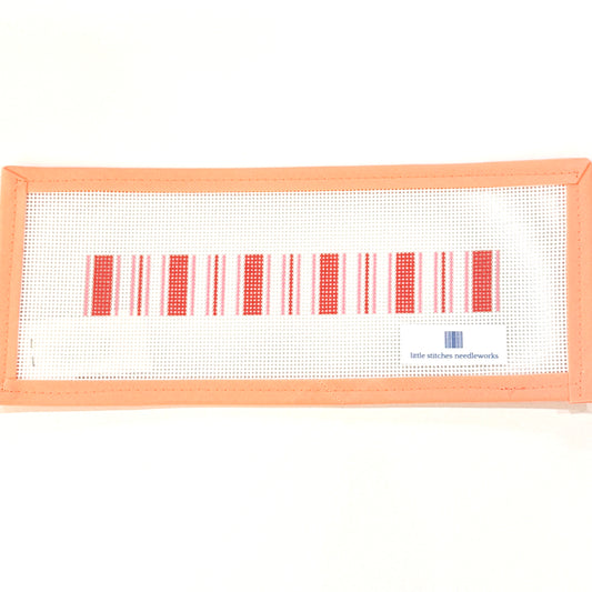 Little Stitches Needleworks - Cabana Stripe Fob Red & Pink