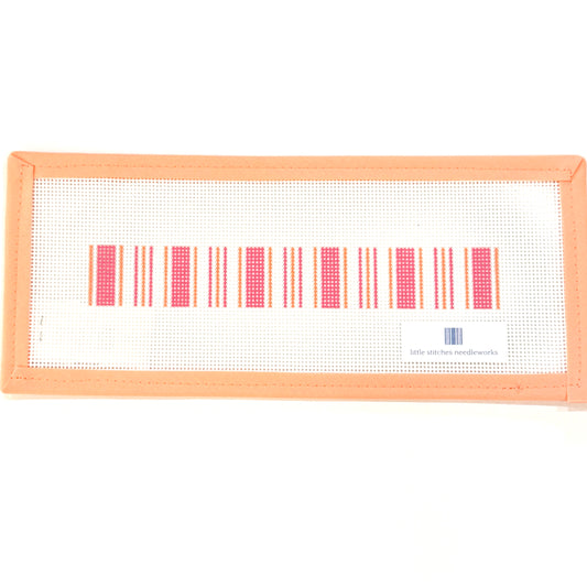 Little Stitches Needleworks - Cabana Stripe Fob Pink & Tangerine
