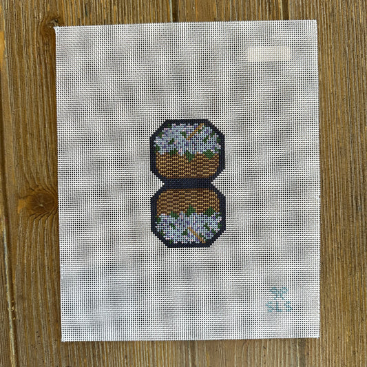 SLS Needlepoint - Hydrangea Basket - Double Fob Navy