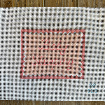 SLS Needlepoint - Baby Sleeping Pink Scallops