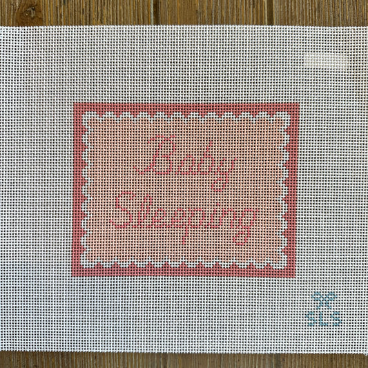 SLS Needlepoint - Baby Sleeping Pink Scallops
