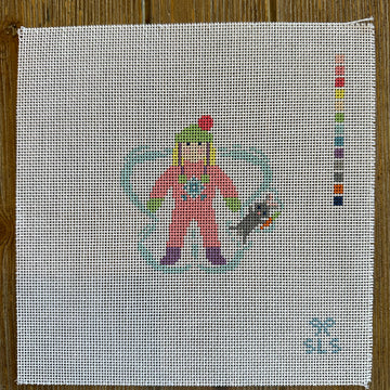 SLS Needlepoint - Snow Angel Girl with Bunny