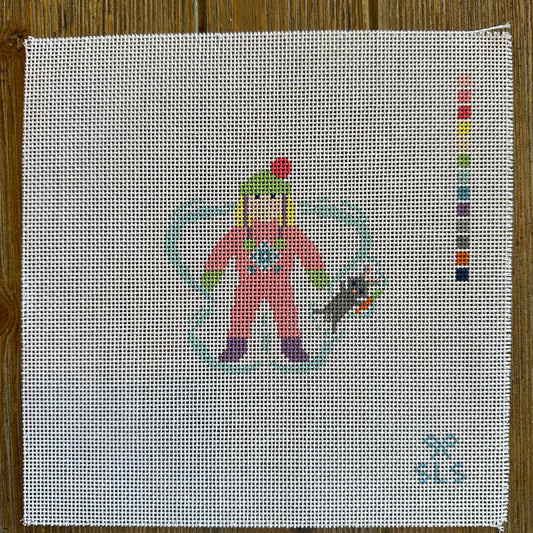 SLS Needlepoint - Snow Angel Girl with Bunny