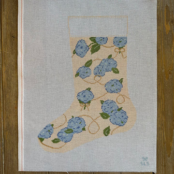 SLS Needlepoint - Hydrangea Stocking - Pink