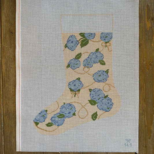 SLS Needlepoint - Hydrangea Stocking - Pink