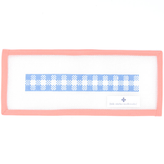 Little Stitches Needleworks - Woven Gingham Fob Blue