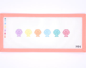 Magnolia Needlepoint - Rainbow Seashell Keychain