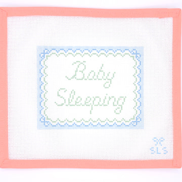 SLS Needlepoint - Baby Sleeping Blue Bows