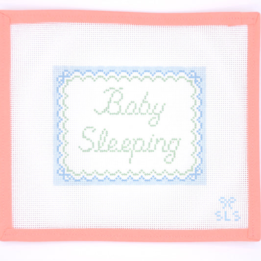 SLS Needlepoint - Baby Sleeping Blue Bows