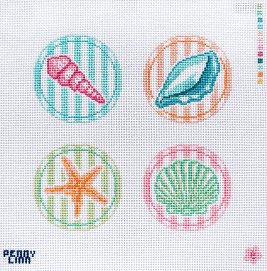 Elisa May Needlepoint - Coastal Coasters