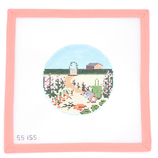 Stitch Style Needlepoint - Bunny in the Garden