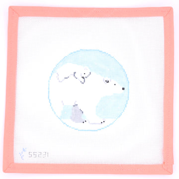 Stitch Style Needlepoint - Mom and Baby Polar Bear