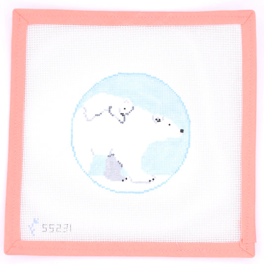 Stitch Style Needlepoint - Mom and Baby Polar Bear